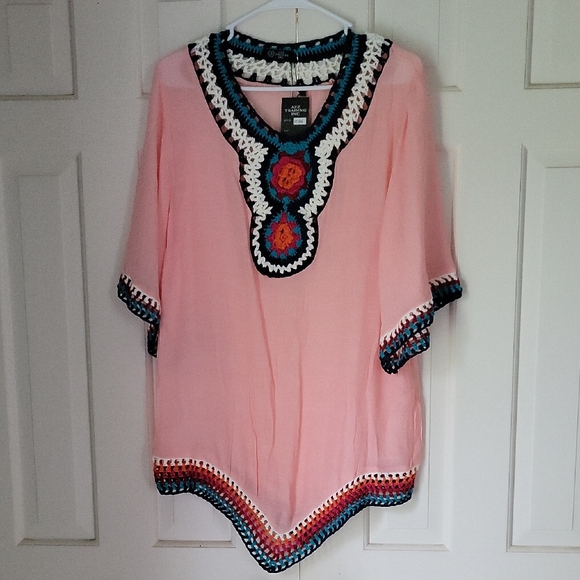 azz trading inc Other - Azz Trading Inc Womens Cotton Blend Tunic Swim Coverup Crochete Sz S To M